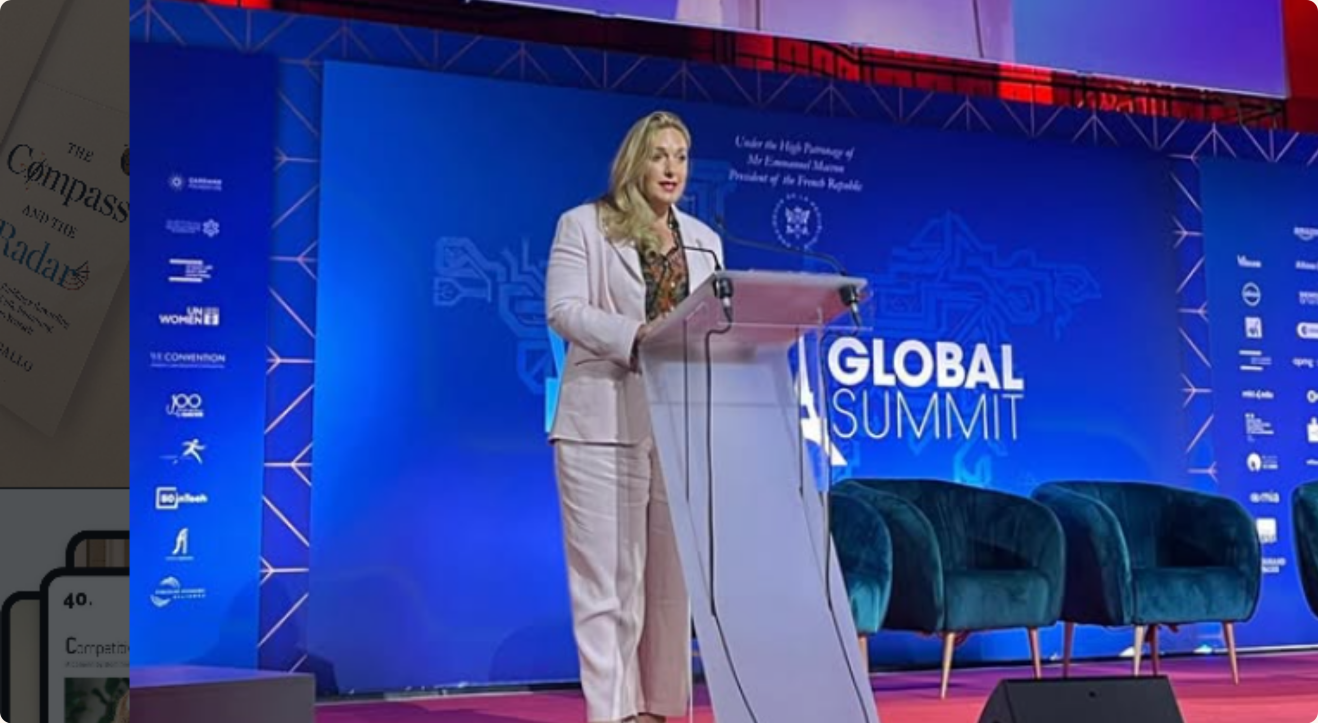 Dominnique Karetsos speaking at the Global Summit